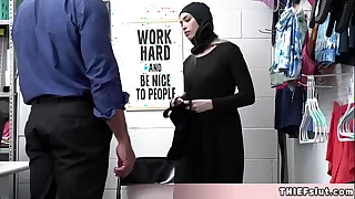 What happens if a cute muslim chick tries to steal some sex toys at the mall